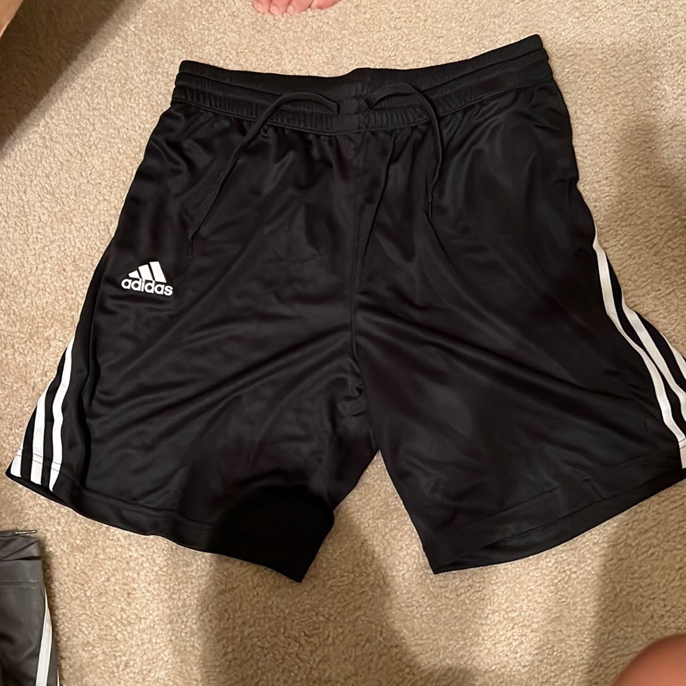 NWT Adidas Black and White 3 Stripe Shorts